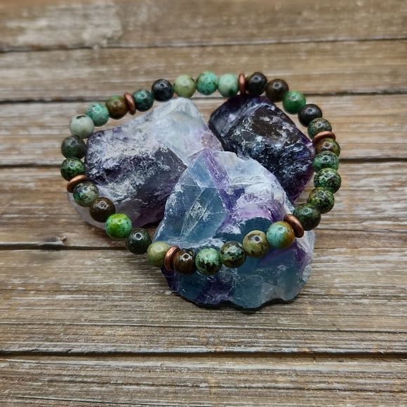 Persephone's Daughter Jewelry - African Turquoise and Copper Beaded Bracelet